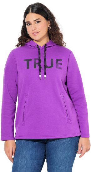 Ulla Popken TRUE Lettering Hoodie Neon Red - Puloverji & jopice - 