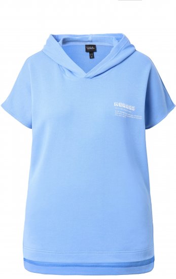 Ulla Popken Quick Drying Short Sleeve Hoodie Light Blue - Puloverji & jopice - 