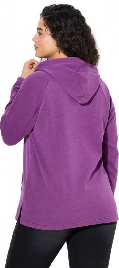 Ulla Popken Rhinestone Drawstring Moon Wash Hoodie Light Plum - Puloverji & jopice - 