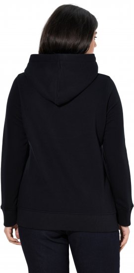 Ulla Popken Relaxed Fit Long Sleeve Hoodie Black - Puloverji & jopice - 