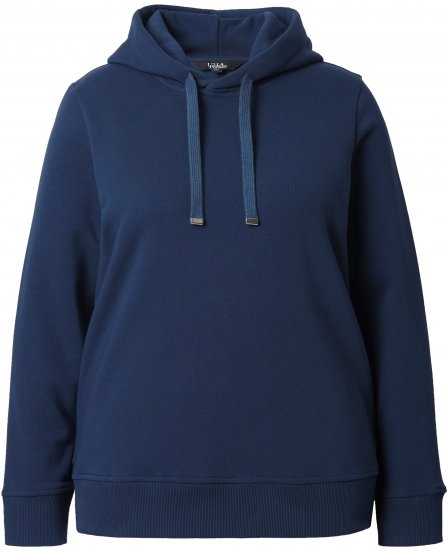 Ulla Popken Relaxed Fit Long Sleeve Hoodie Navy - Puloverji & jopice - 