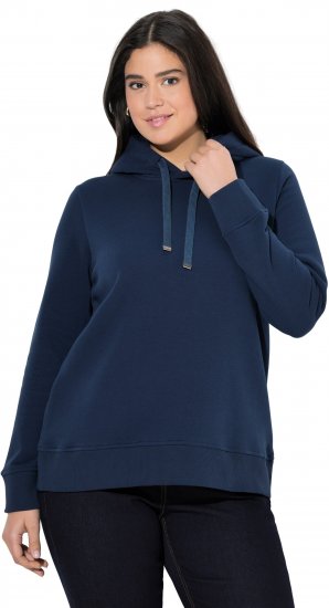 Ulla Popken Relaxed Fit Long Sleeve Hoodie Navy - Puloverji & jopice - 