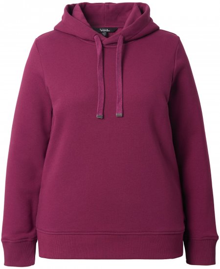 Ulla Popken Relaxed Fit Long Sleeve Hoodie Dark Berry - Puloverji & jopice - 