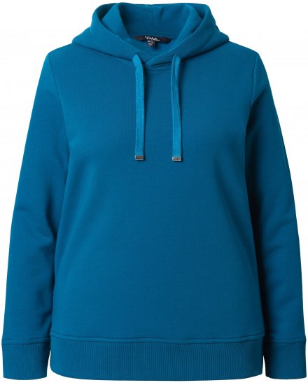 Ulla Popken Relaxed Fit Long Sleeve Hoodie Cerulean - Puloverji & jopice - 