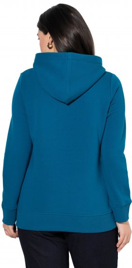 Ulla Popken Relaxed Fit Long Sleeve Hoodie Cerulean - Puloverji & jopice - 