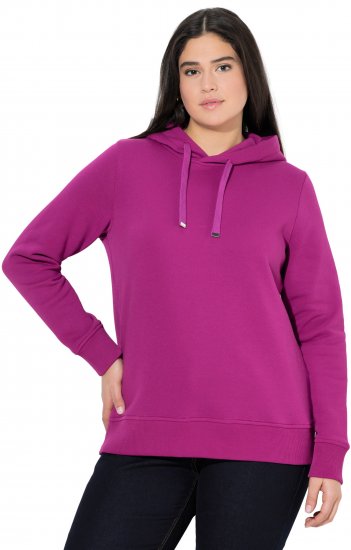 Ulla Popken Relaxed Fit Long Sleeve Hoodie Berry - Puloverji & jopice - 