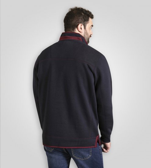 Duke Leicester Quarter Neck Fleece Sweatshirt Navy - Puloverji & jopice - Moški Puloverji & Jopice za Močnejše Postave