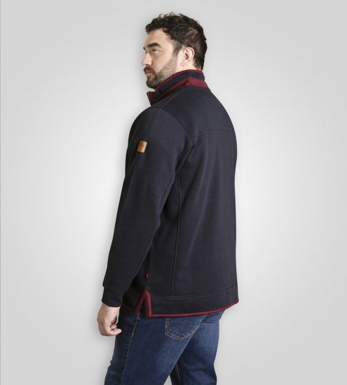 Duke Leicester Quarter Neck Fleece Sweatshirt Navy TALL - TALL puloverji - 