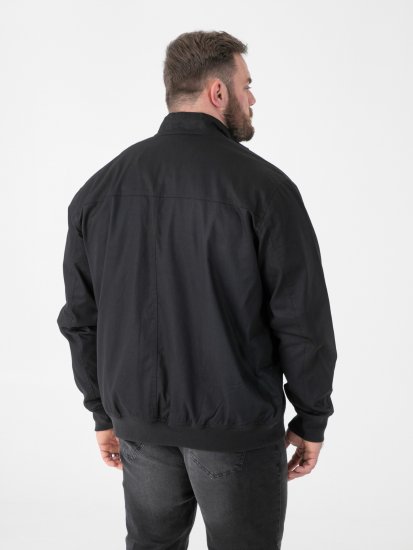 D555 Kent Elastic Rib Hem & Cuffs Harrington Jacket Black - Jakne - Moške bunde za Močnejše Postave