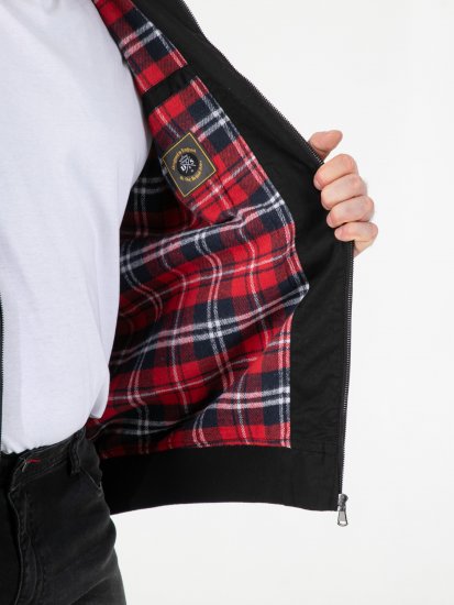 D555 Kent Elastic Rib Hem & Cuffs Harrington Jacket Black - Jakne - Moške bunde za Močnejše Postave