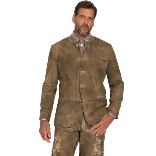 JP1880 Traditional Jacket Janker Goat Suede Brown - Svečana oblačila - Praznična in svečana oblačila – Praznujte elegantno in udobno