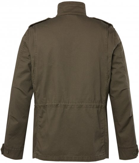 JP1880 Field Jacket with Badges Vintage Look Moss Green - Jakne - Moške bunde za Močnejše Postave