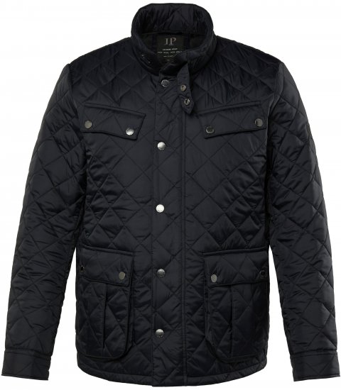 JP1880 Quilted with Multiple Pockets Jacket Black - Jakne - Moške bunde za Močnejše Postave