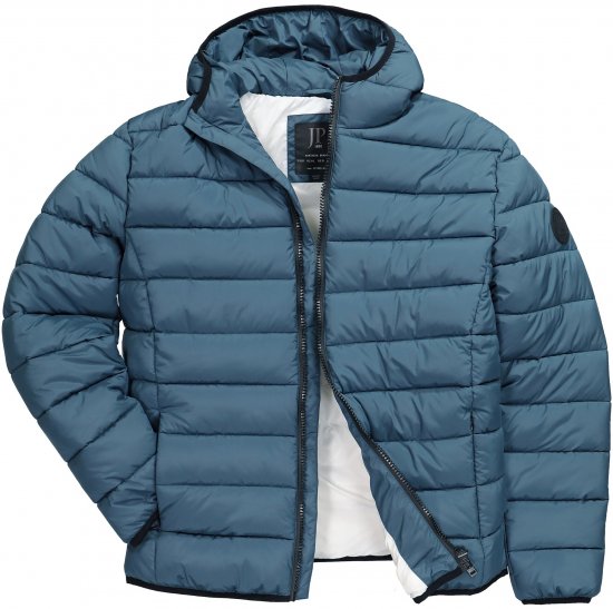 JP1880 Quilted Hooded Jacket Deep Blue - Jakne - Moške bunde za Močnejše Postave