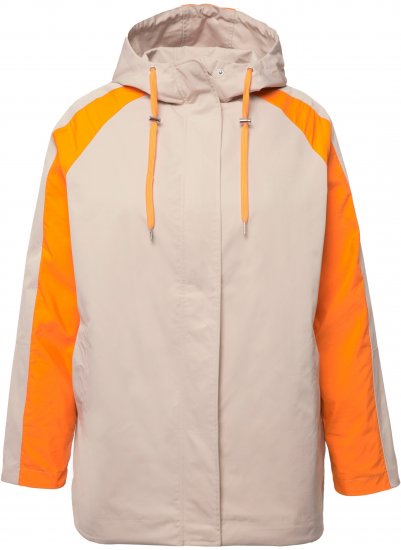 Ulla Popken HYPRAR Color Black Water Repellent Jacket Dark Putty - Jakne - 