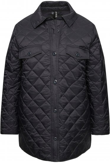 Ulla Popken Quilted Water Repellent Shirt Jacket Black - Jakne - 