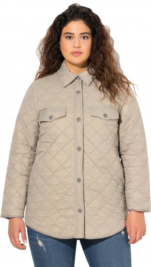 Ulla Popken Quilted Water Repellent Shirt Jacket Medium Grey - Jakne - 