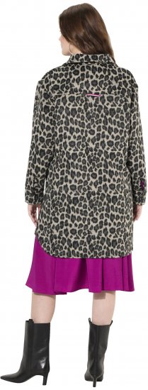 Ulla Popken Leopard Print Shirt Jacket Black - Jakne - 