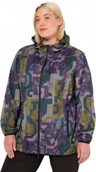 Ulla Popken Abstract Print Lightweight Rain Jacket Mixed Colors - Jakne - 