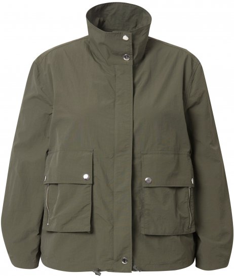 Ulla Popken Cargo Style Elastic Hem Jacket Olive Grey - Jakne - 