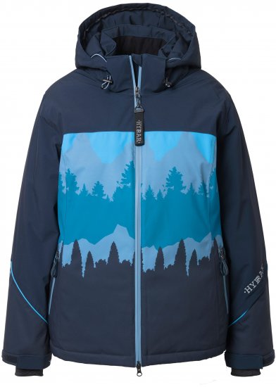 Ulla Popken Landscape Print Triple Function Performance Jacket Navy - Jakne - 