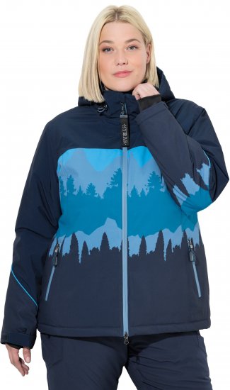 Ulla Popken Landscape Print Triple Function Performance Jacket Navy - Jakne - 