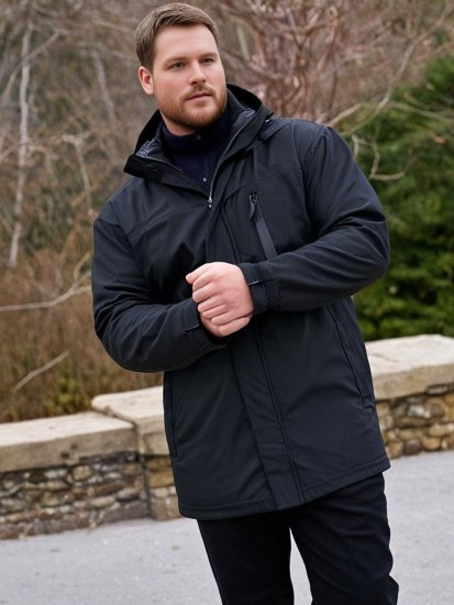 Espionage JT121 Padded Waterproof Coat Black - Jakne - Moške bunde za Močnejše Postave