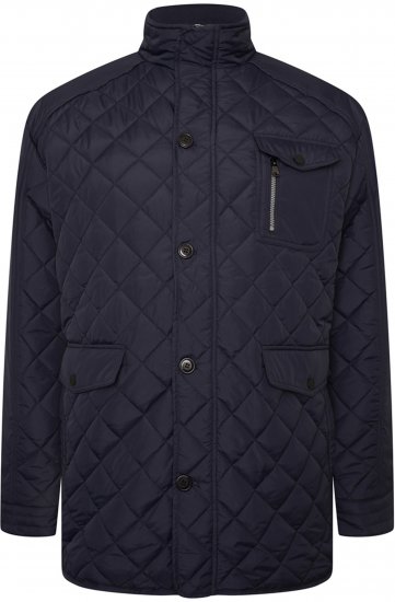 Kam Jeans KV139 Heritage Quilted Parka Jacket Navy - Jakne - Moške bunde za Močnejše Postave