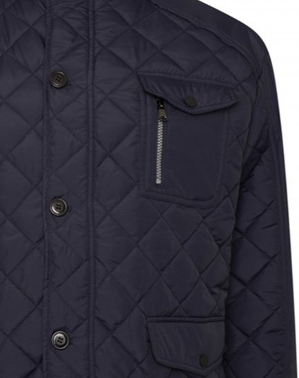 Kam Jeans KV139 Heritage Quilted Parka Jacket Navy - Jakne - Moške bunde za Močnejše Postave