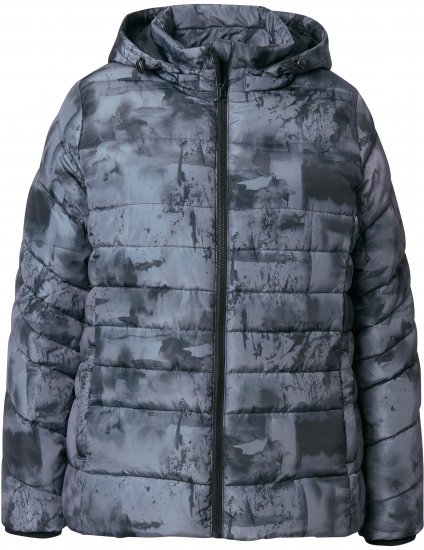 Ulla Popken HYPRAR Quilted Abstract Print Jacket Black - Jakne - 