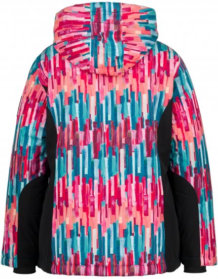 Ulla Popken HYPRAR Graphic Stripe Fully Lined Ski Jacket Teal - Jakne - 