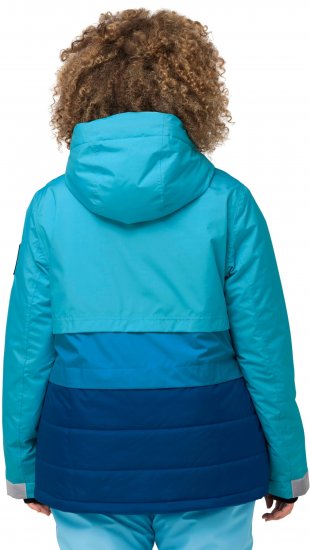 Ulla Popken HYPRAR Colorblock Fully Lined Ski Jacket Bright Turquoise - Jakne - 