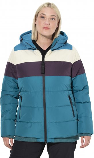 Ulla Popken HYPRAR Striped Triple Function Fully Lined Quilted Jacket Dark Petrol - Jakne - 