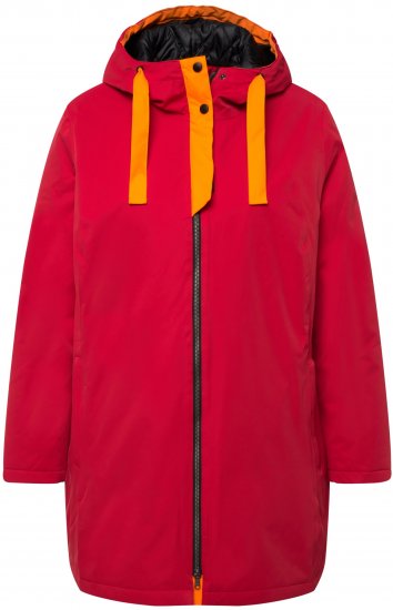 Ulla Popken HYPRAR Triple Function Contrast Trim Quilted Lining Jacket Salsa Red - Jakne - 