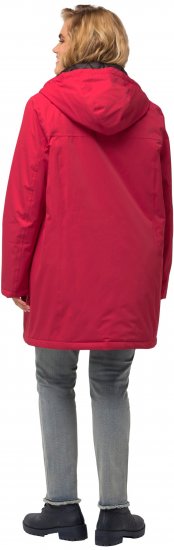 Ulla Popken HYPRAR Triple Function Contrast Trim Quilted Lining Jacket Salsa Red - Jakne - 