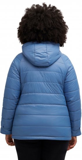 Ulla Popken Reversible Butterfly Print Fully Lined Quilted Jacket Blue Denim - Jakne - 