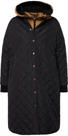 Ulla Popken 2-in-1 Quilted Fleece Lined Coat Black - Jakne - 