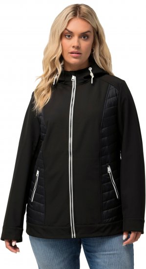 Ulla Popken Hyprar Quilt Mix Jacket Black - Jakne - 