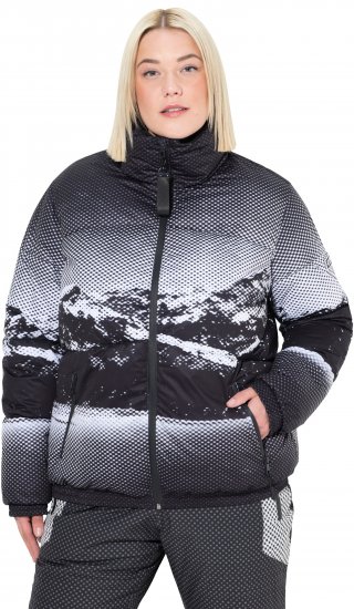 Ulla Popken HYPRAR Mountain Scene Performance Puffer Jacket Black - Jakne - 