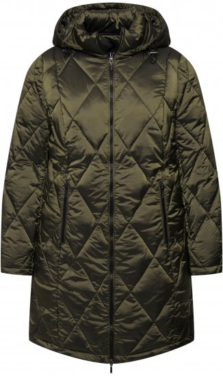 Ulla Popken HYPRAR Diamond Quilted Jacket Bottle Green - Jakne - 