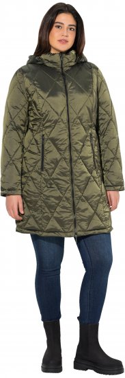 Ulla Popken HYPRAR Diamond Quilted Jacket Bottle Green - Jakne - 
