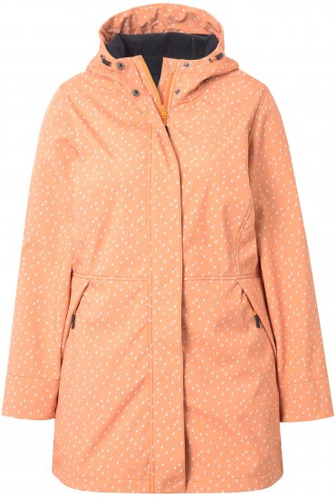 Ulla Popken Raindrop Print Longline Waterproof Jacket Mandarin - Jakne - 