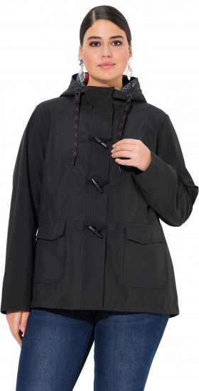 Ulla Popken HYPRAR Toggle Button Microfleece Lined Jacket Black - Jakne - 