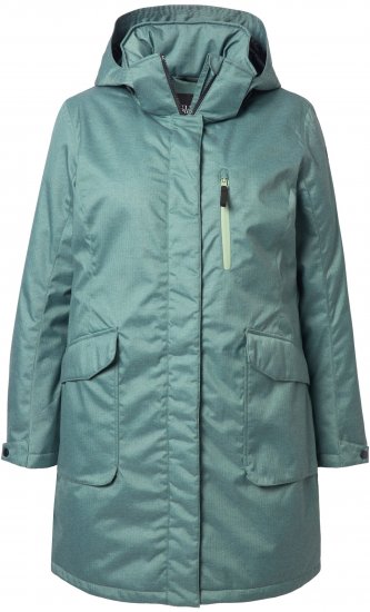 Ulla Popken HYPRAR Drawstring Waist Parka Grey Green - Jakne - 