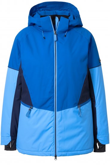 Ulla Popken HYPRAR Performance Colorblock Ski Jacket Denim Blue - Jakne - 