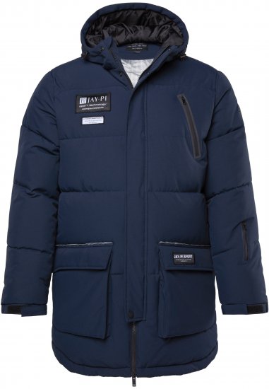 JAY-PI Warm Quilted Parka Dual Function, Wind and Water Repellant Navy - Jakne - Moške bunde za Močnejše Postave