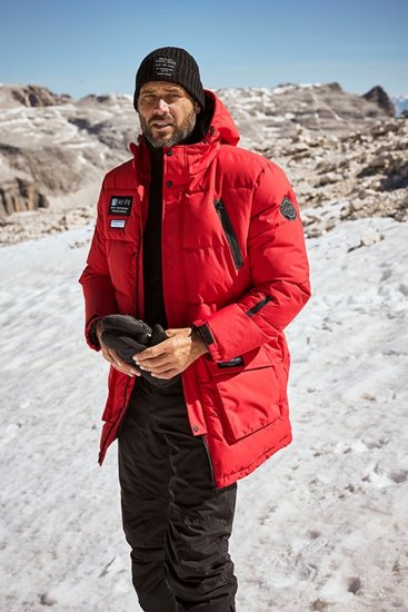 JAY-PI Warm Quilted Parka Dual Function Windproof and Water Repellent Red - Jakne - Moške bunde za Močnejše Postave