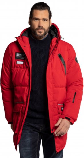 JAY-PI Warm Quilted Parka Dual Function Windproof and Water Repellent Red - Jakne - Moške bunde za Močnejše Postave