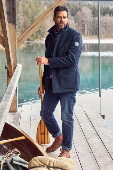 JP1880 Jacket Water-repellent Herringbone Insert Navy - Jakne - Moške bunde za Močnejše Postave