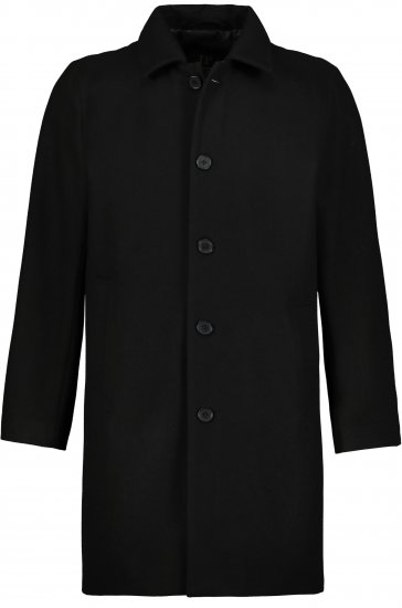 JP1880 Coat Wool Blend Water Repellent Black - Jakne - Moške bunde za Močnejše Postave